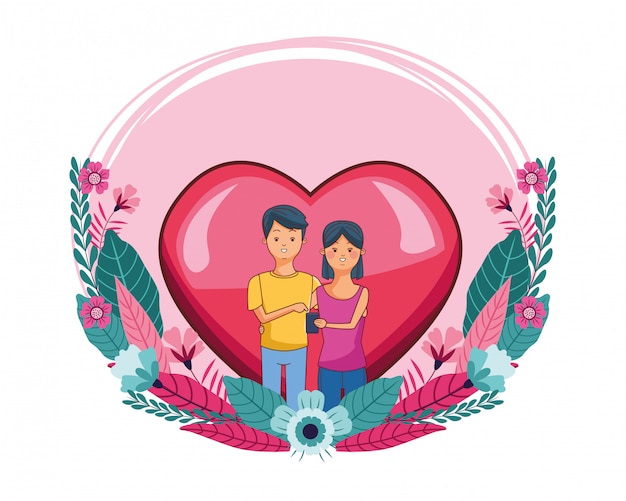 Download Free Millennial Couple In Heart Frame Cartoon Premium Vector Use our free logo maker to create a logo and build your brand. Put your logo on business cards, promotional products, or your website for brand visibility.