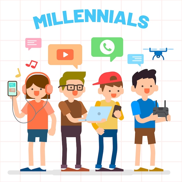 Premium Vector Millennials illustration