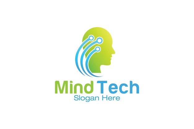 Premium Vector | Mind tech logo design template