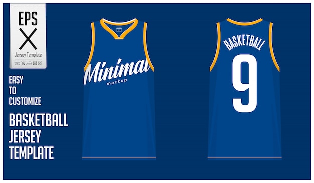 Download Minimal basketball jersey template design | Premium Vector