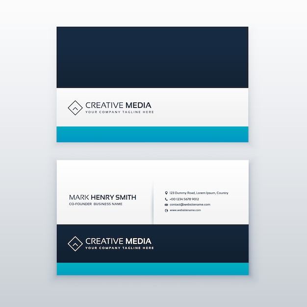 Minimal blue business card design
