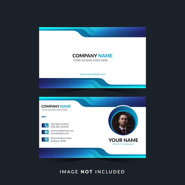 Premium Vector | Minimal business card with blue gradient ...