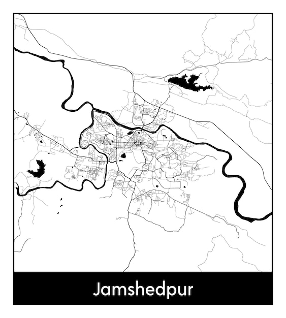 Premium Vector Minimal city map of jamshedpur (india, asia)