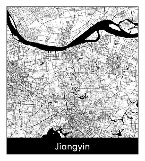 Jiangyin   Minimal City Map Of Jiangyin China Asia 478328 103 