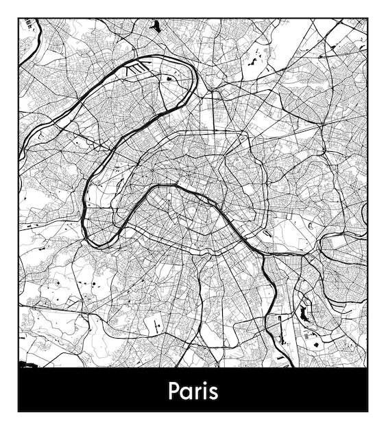 Premium Vector | Minimal city map of paris (france, europe)