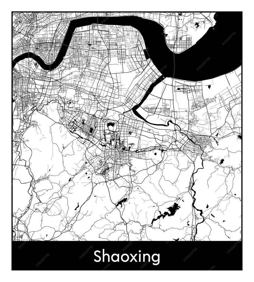 Premium Vector | Minimal city map of shaoxing (china, asia)