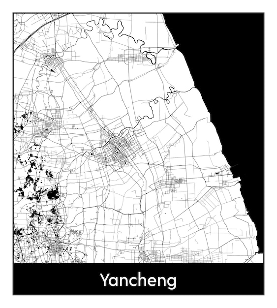 Premium Vector | Minimal city map of yancheng (china, asia)