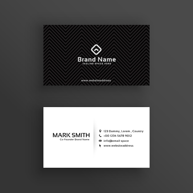 Minimal dark business card design\
template