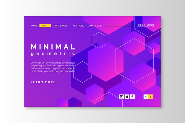 Download Free Minimal Geometric Landing Page Template Free Vector Use our free logo maker to create a logo and build your brand. Put your logo on business cards, promotional products, or your website for brand visibility.