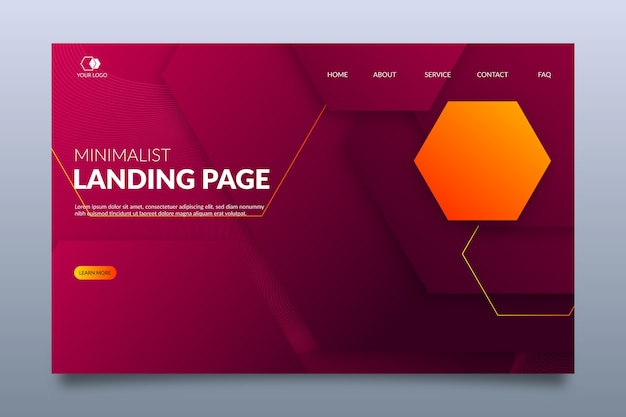 Minimal Geometric Landing Page Vector Free Download