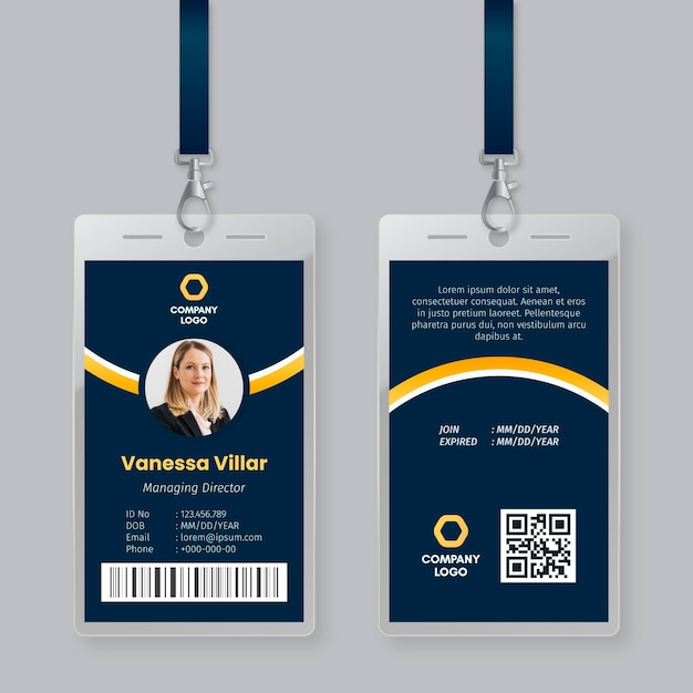 Premium Vector | Minimal id cards template concept