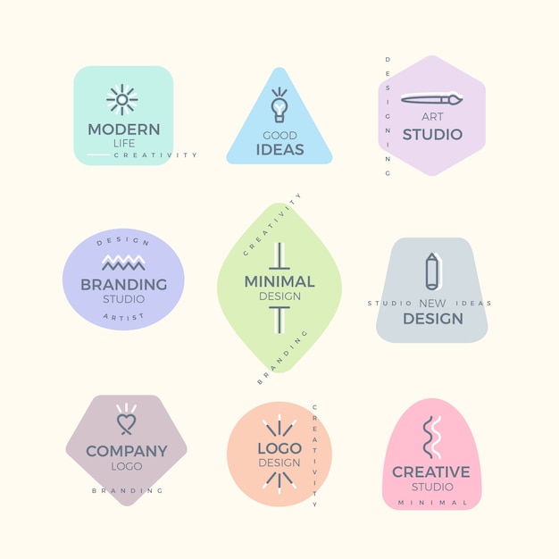 Minimal logo collection with pastel colors Vector | Free ...