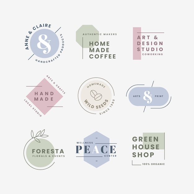 Download Free Minimal Logo Collection With Pastel Colors Free Vector Use our free logo maker to create a logo and build your brand. Put your logo on business cards, promotional products, or your website for brand visibility.