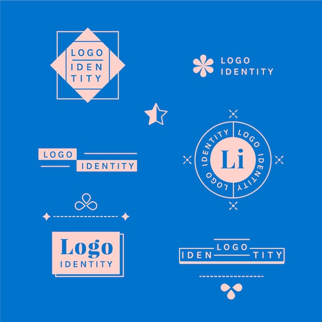 Download Minimal logo element pack in two colors | Free Vector