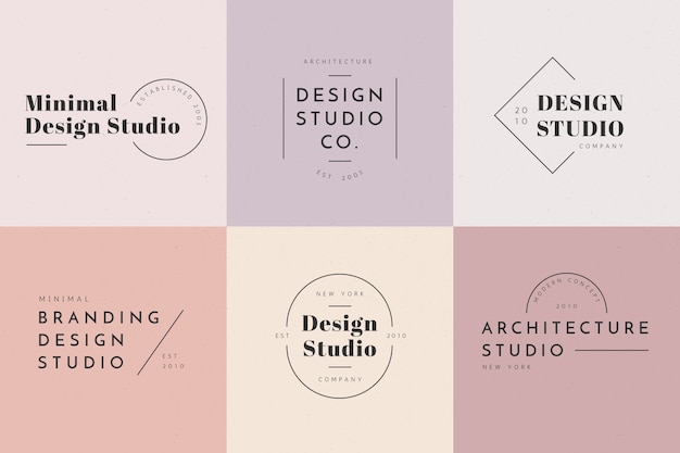 Download Free Minimal Logo Set With Pastel Colors Free Vector Use our free logo maker to create a logo and build your brand. Put your logo on business cards, promotional products, or your website for brand visibility.