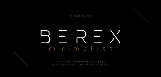 Minimal modern alphabet fonts and numbers. abstract urban thin line font typography typeface upperca