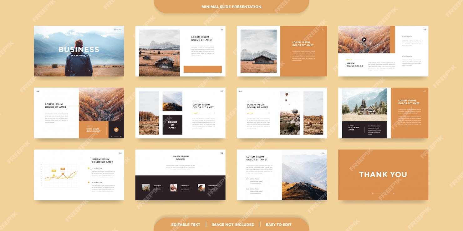 Premium Vector | Minimal slides presentation template