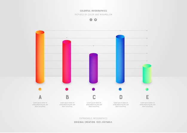 Premium Vector | Minimal style colorful bar charts