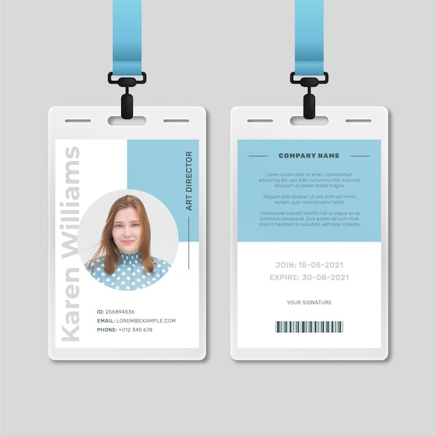 Minimal style id cards template Free Vector