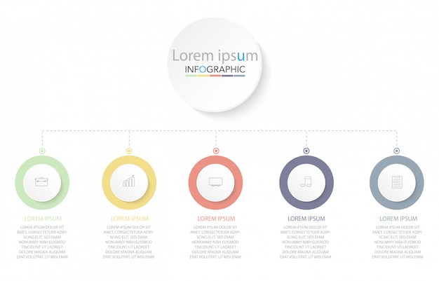 Premium Vector | Minimal timeline circle infographic template five ...