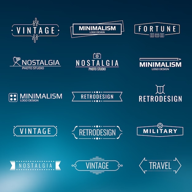 Minimal vintage logo templates. retro style design | Premium Vector
