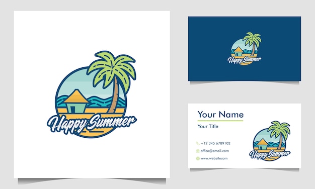 Download Free Minimalist Beach Stamp Logo Design Vector Premium Vector Use our free logo maker to create a logo and build your brand. Put your logo on business cards, promotional products, or your website for brand visibility.