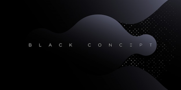 プレミアムベクター 豪華な暗い幾何学的要素を持つシンプルな黒 プレミアム抽象的な背景 ポスター パンフレット プレゼンテーション ウェブサイト バナーなどの専用壁紙