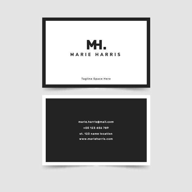 Black And White Business Cards Templates Free