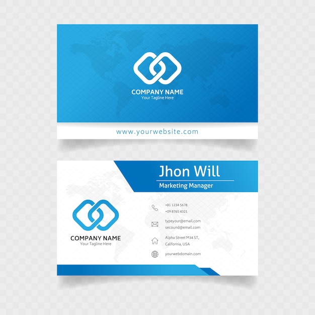 Premium Vector | Minimalist business card in blue colors