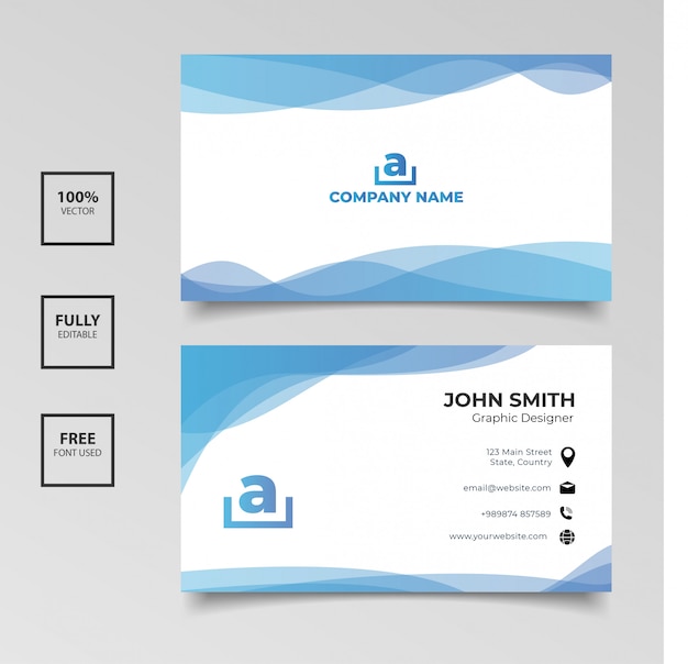 Download Free Minimalist Business Card Gradient Blue And White Color Horizontal Use our free logo maker to create a logo and build your brand. Put your logo on business cards, promotional products, or your website for brand visibility.