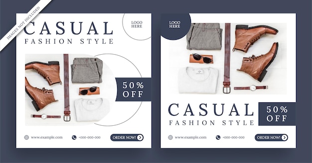 Premium Vector | Minimalist casual fashion style flyer or social media ...
