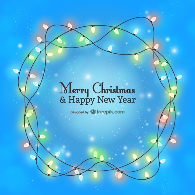 Minimalist Christmas card with lights