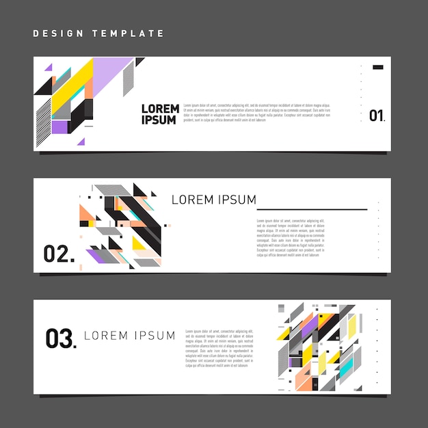 Premium Vector | Minimalist colorful banner set design template