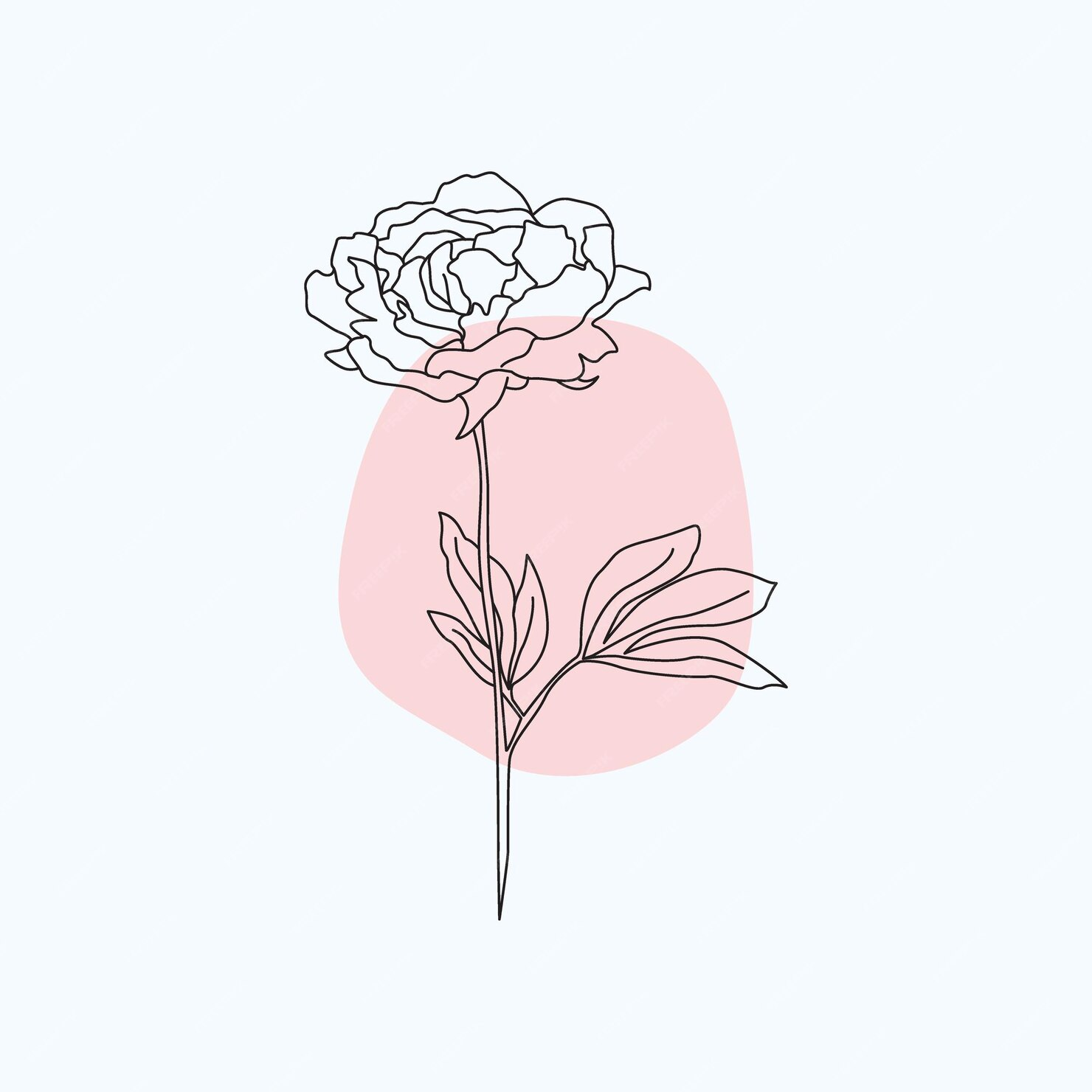 Premium Vector Minimalist Contour Flower Rose Drawing