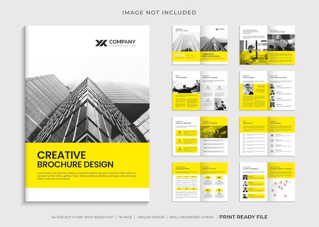 Premium Vector Minimalist Corporate Multi Page Brochure Template