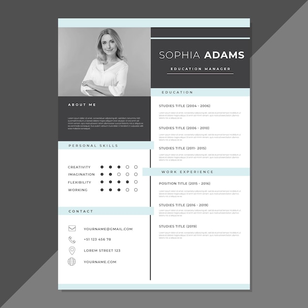 Free Vector Minimalist Cv Template With Photo Millions of free graphic resources. free vector minimalist cv template