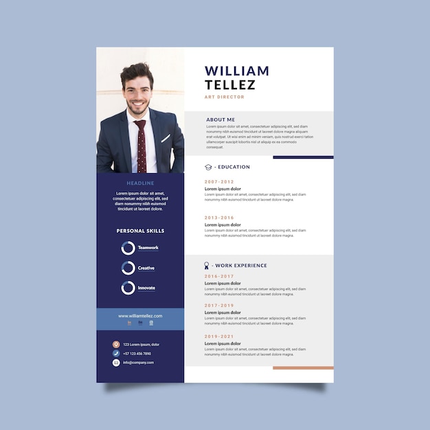 free-vector-minimalist-cv-template