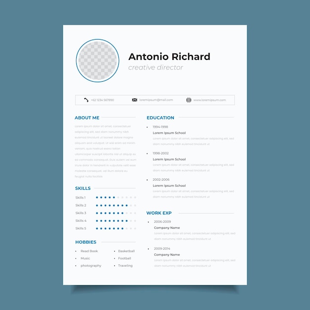 Free Vector | Minimalist cv template