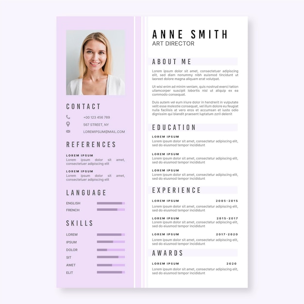 Free Vector | Minimalist cv template