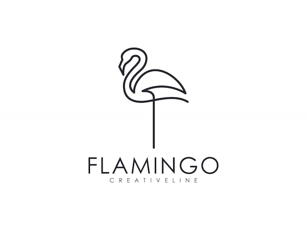 Premium Vector | Minimalist elegant luxury flamingo unique outline logo