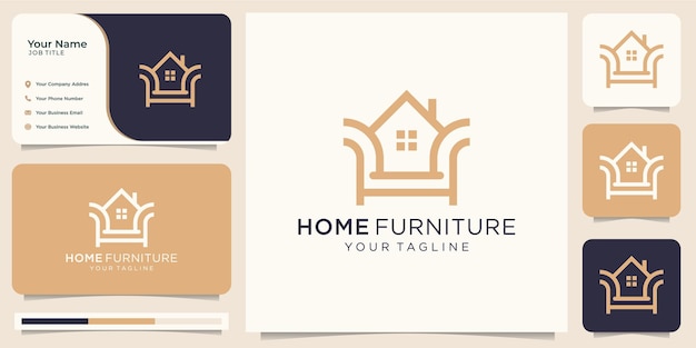 Minimalist home furniture combination chair illustration Premium Vector