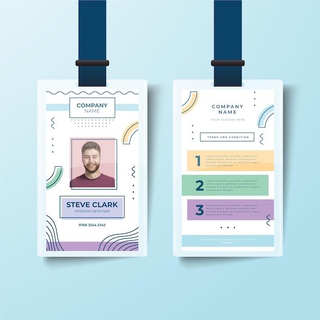 Free Vector | Minimalist id cards template style
