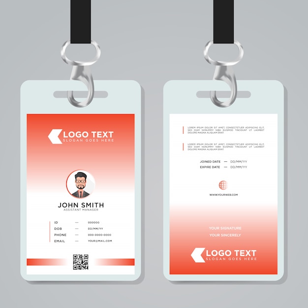 Premium Vector | Minimalist light color id card template