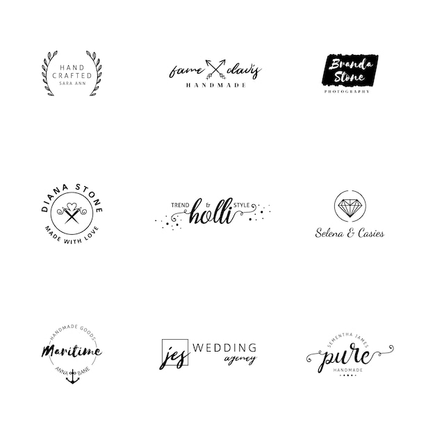 Minimalist logo templates collection Vector | Free Download