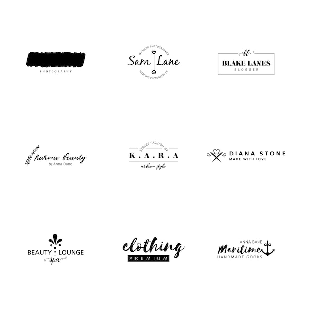 Minimalist logo templates collection Vector | Free Download
