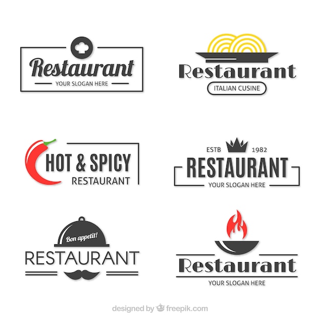 Download Free Freepik Minimalist Pack Of Restaurant Logos Vector For Free Use our free logo maker to create a logo and build your brand. Put your logo on business cards, promotional products, or your website for brand visibility.