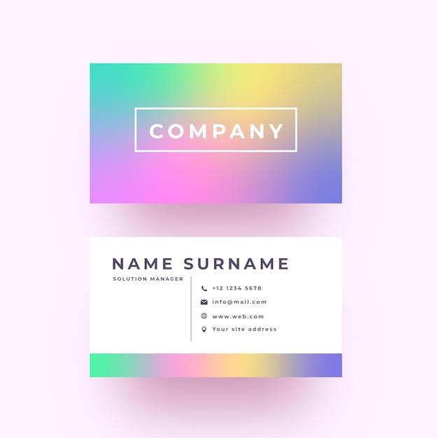 Minimalist pastel gradient business card | Free Vector