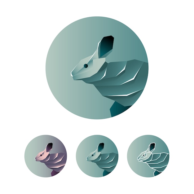 Premium Vector | Minimalist rabbit abstract logo icon