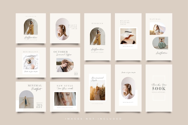 Premium Vector | Minimalist social media post & stories template