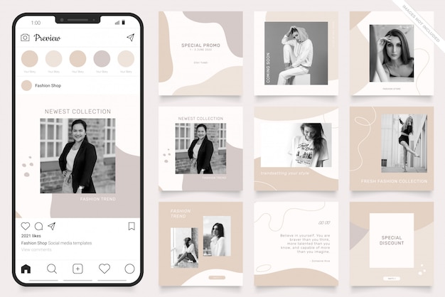 Premium Vector | Minimalist social media post template